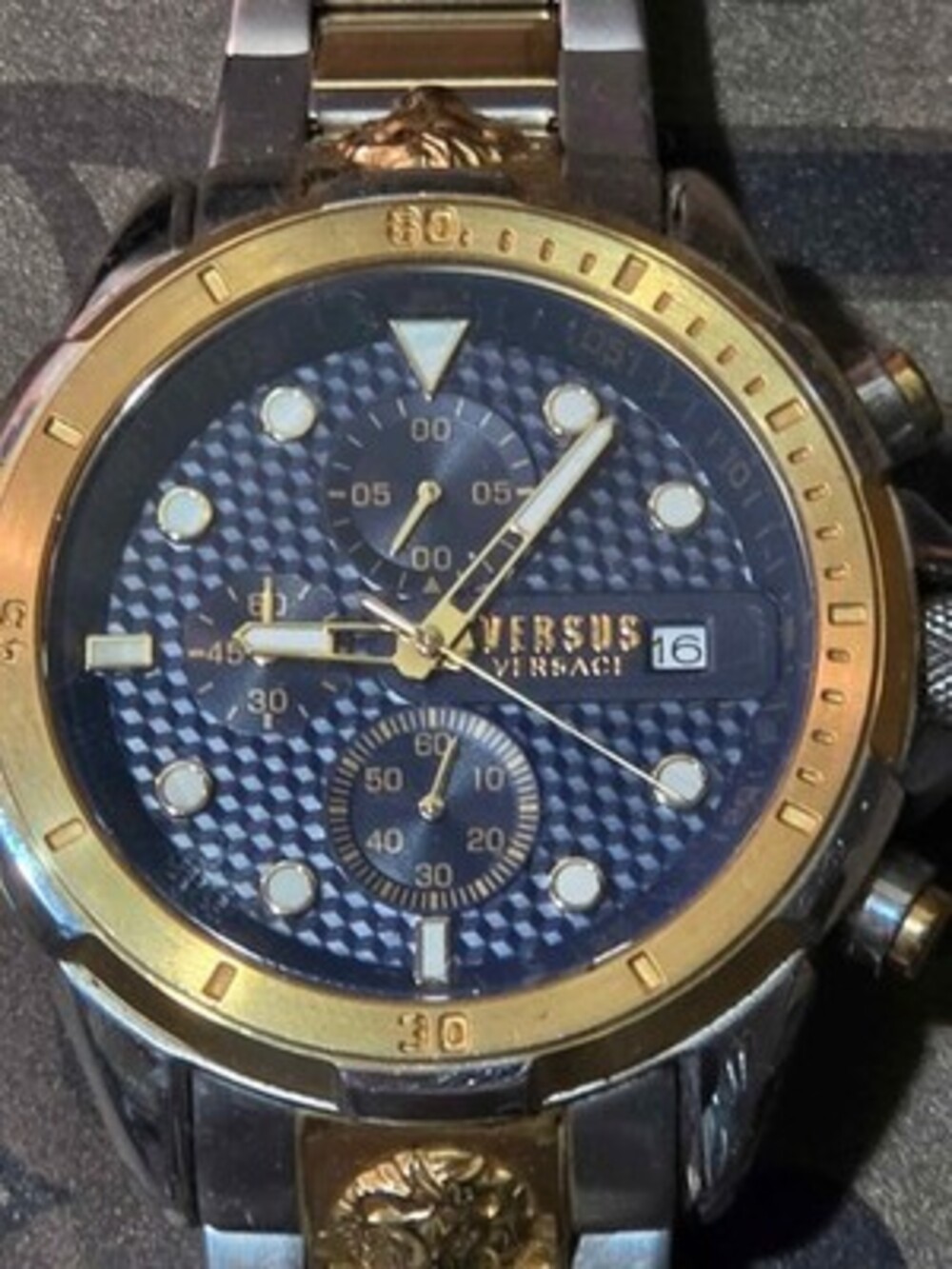 Versus by Versace VSPLP0519 Arrondissement Men's Blue Dial Two Tone Stainless